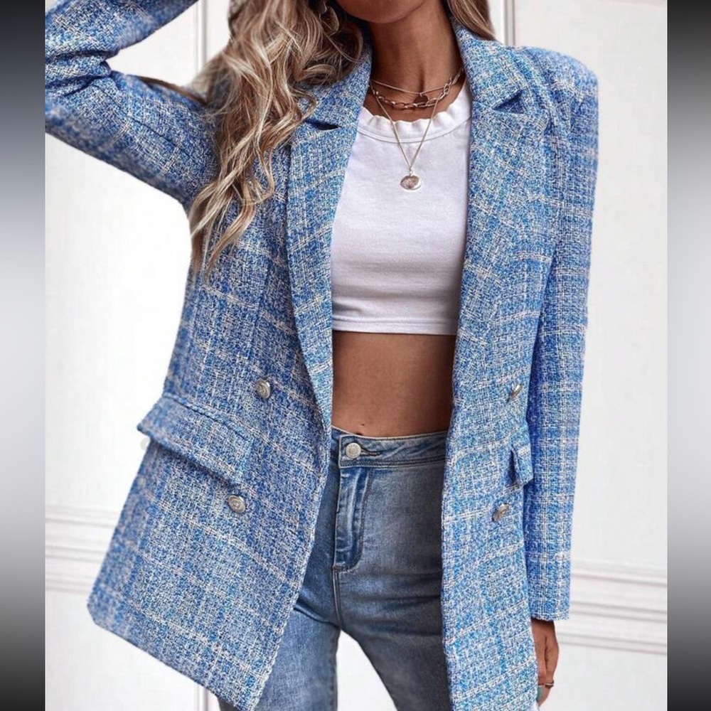 Tweed double breasted blazer